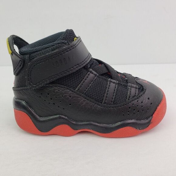 Nike Air Jordan 6 Rings TD Toddler Size 5c Black University Red Sneaker Shoes - Picture 2 of 10